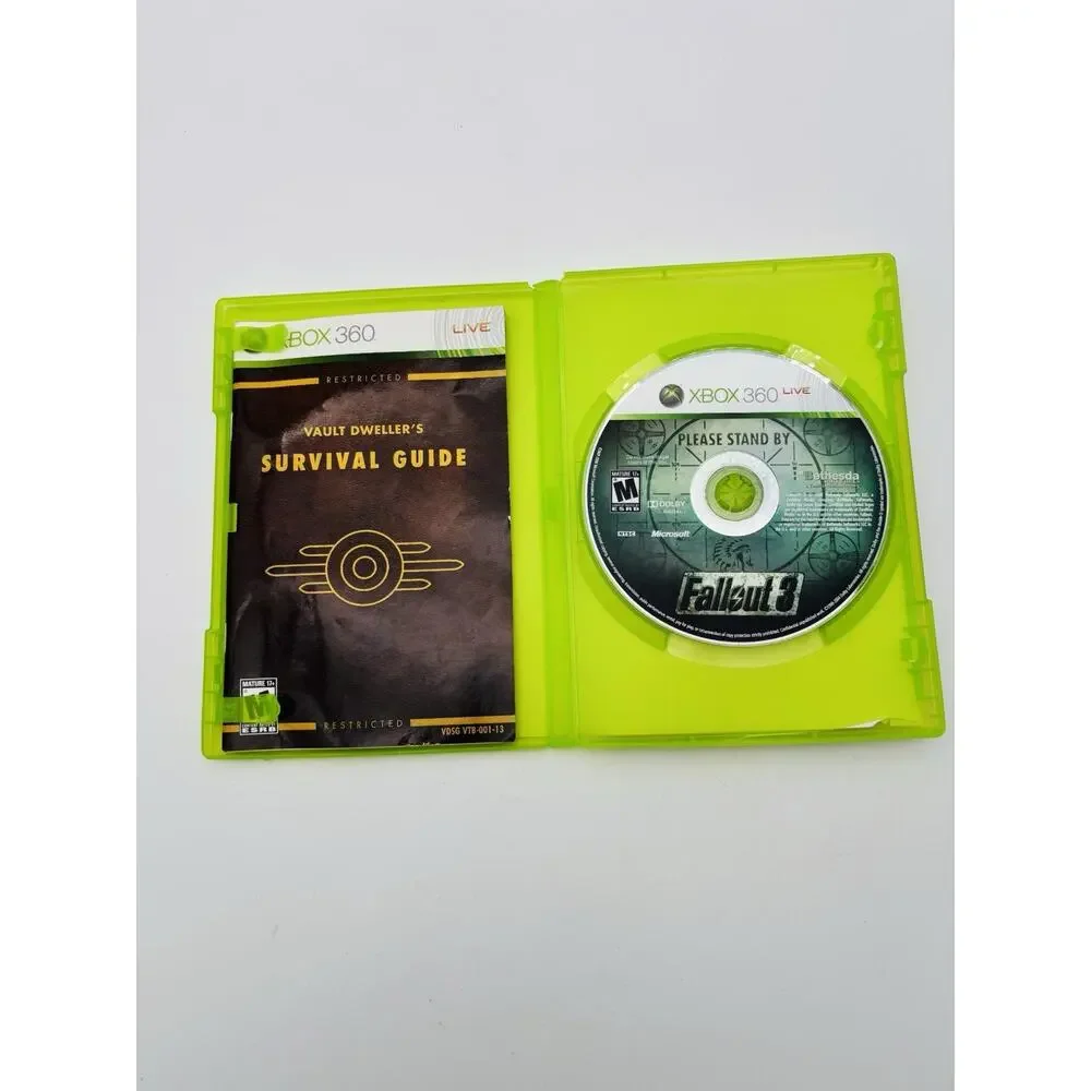 Fallout 3 (Microsoft Xbox 360, 2008) Complete w/ Manual - Tested Working VG Cond